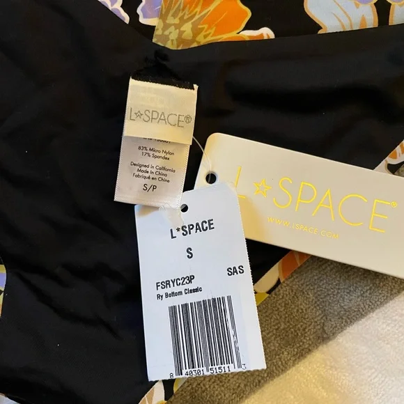NWT‎l*space REVOLVE Sugar Spice Floral Ry Classic High Waisted Swim Bottom S